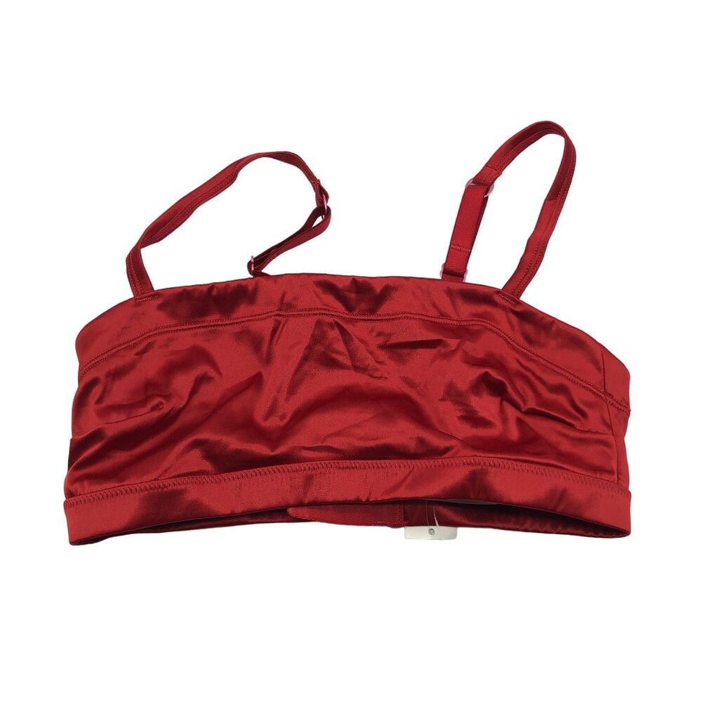 Aerie Red Satin Bandeau Bralette Top With Adjustable Straps Size XS